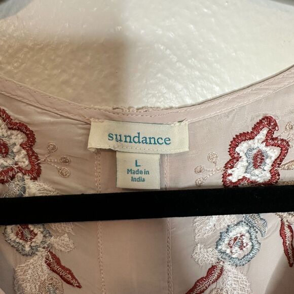 Sundance Boho Maxi Dress Large Blush/Ivory Floral Embroidered Sleeveless EUC - Picture 5 of 9